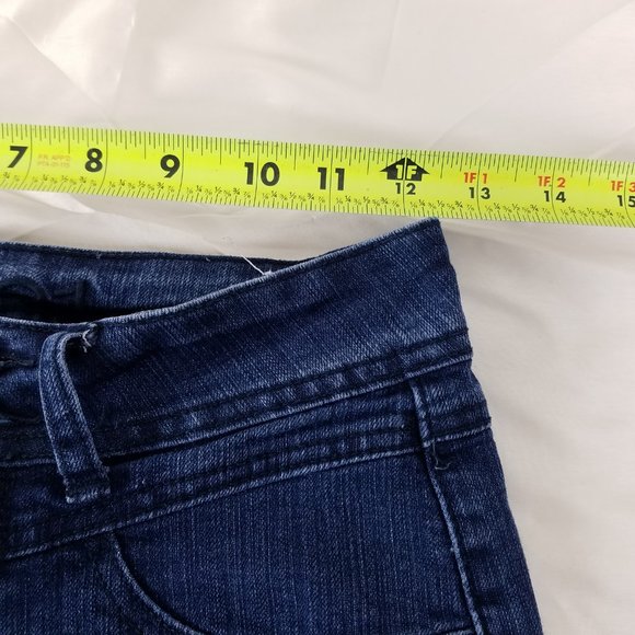 Rue 21 Jeans Juniors Size 1 Mid Rise Double Button Jegging Dark Wash Blue Denim - Picture 4 of 15